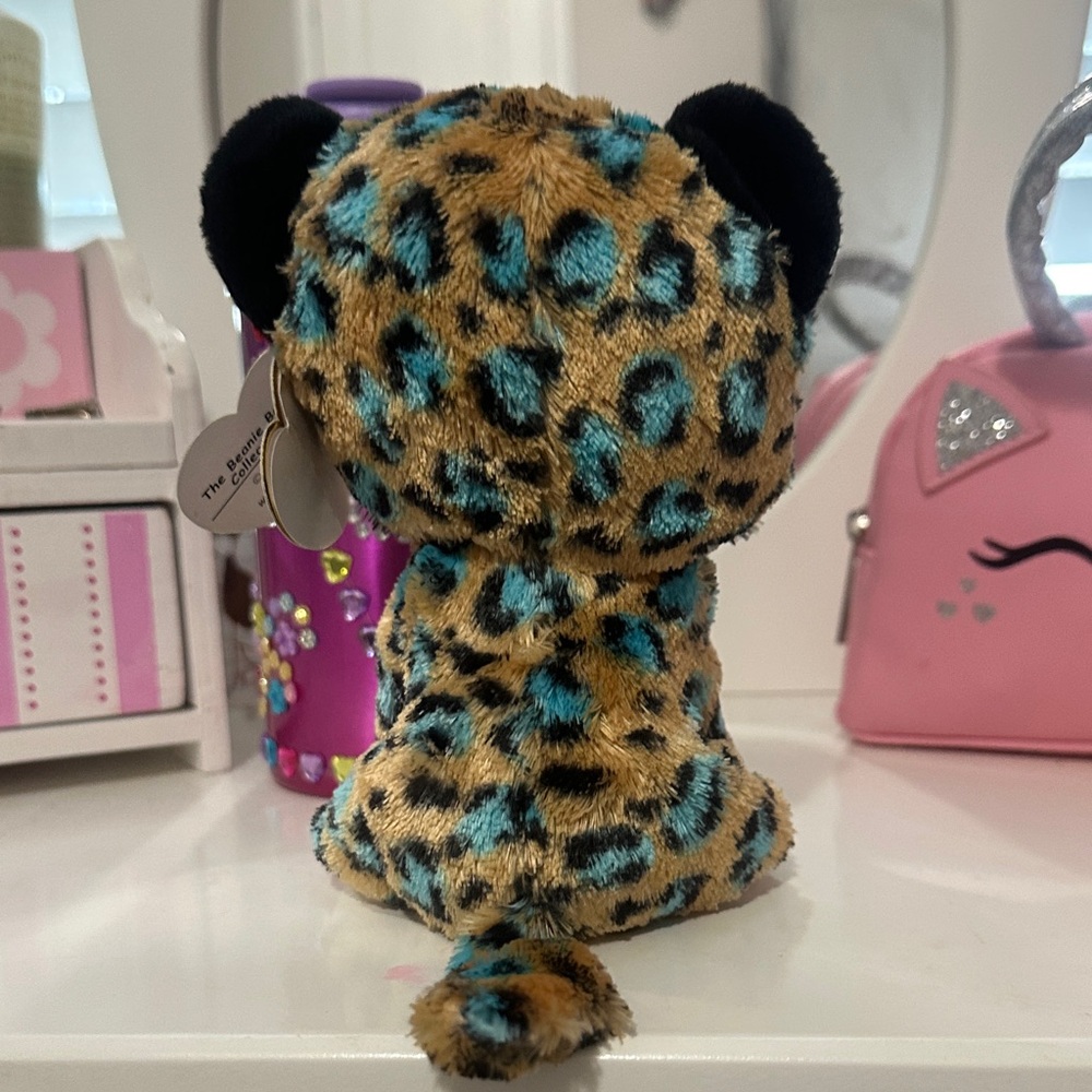 Ty Beanie Boo’s Collection “Cobalt” Blue and Black Spotted Leopard Plush Toy NWT - Picture 5 of 11